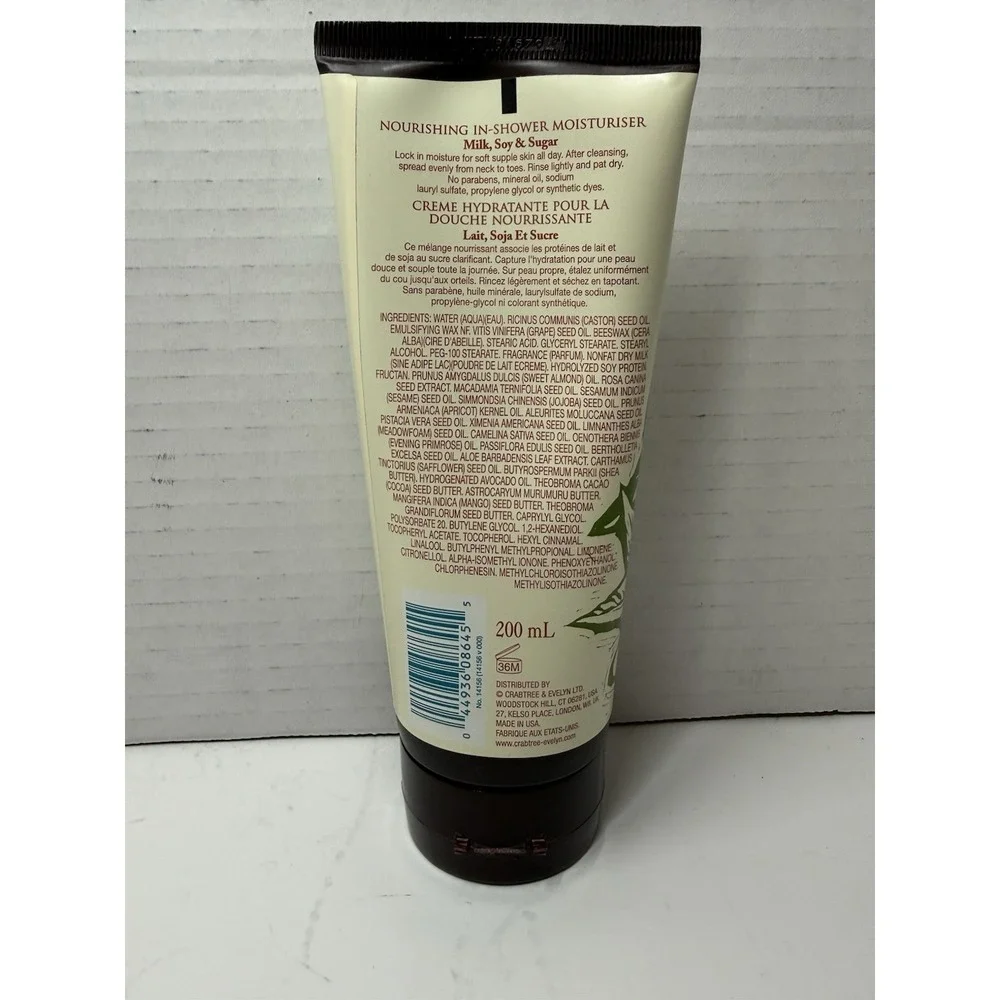 New Crabtree & Evelyn Naturals InShower Moisturizer Milk Soy & Sugar Discontinue